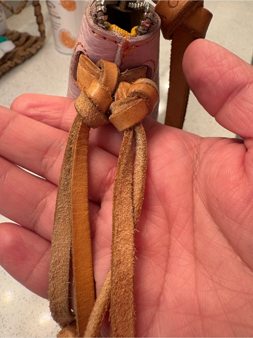 Consuela | Leather Crossbody with Striped Strap - Picture 11 of 17